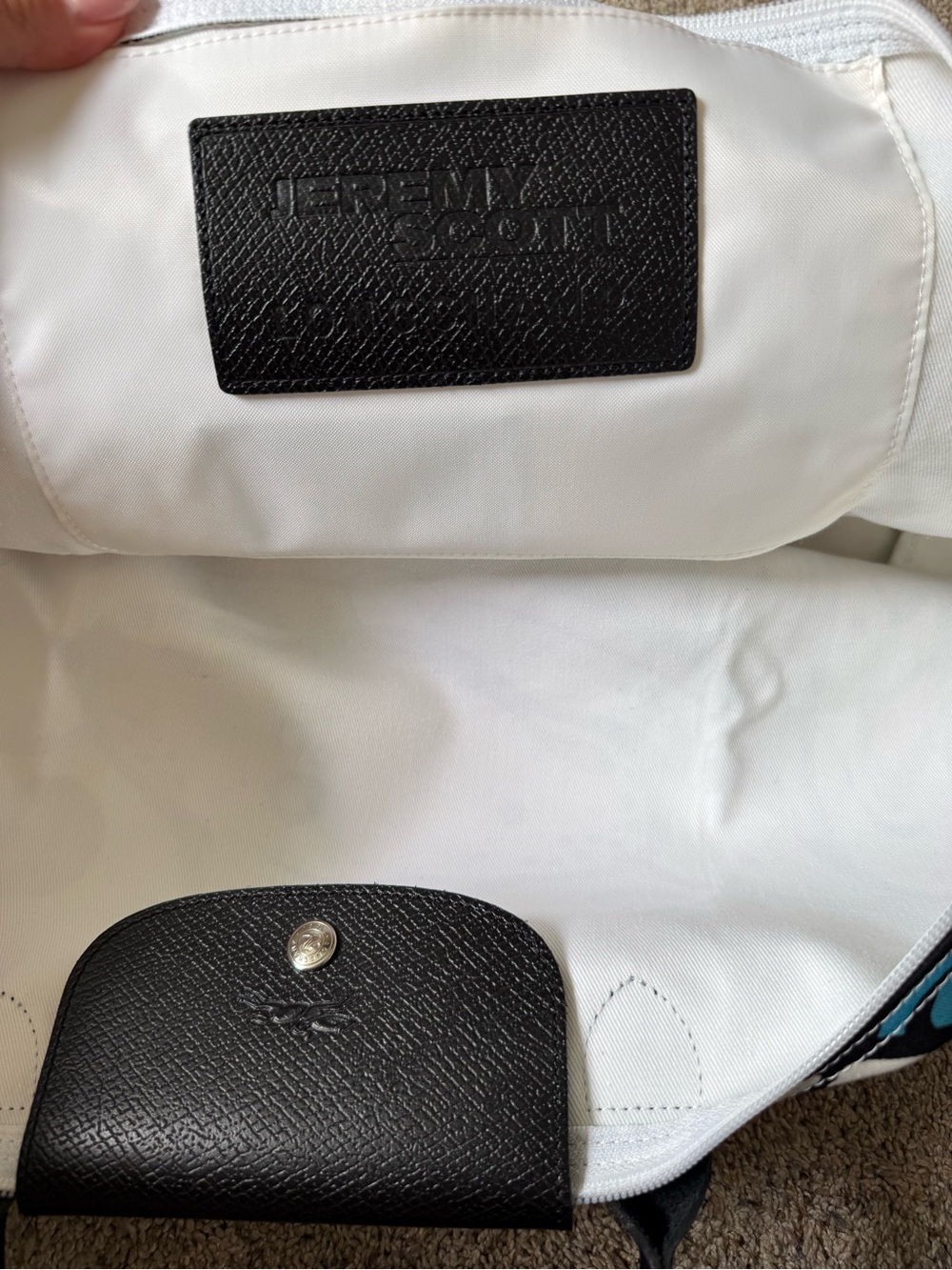 Longchamp Jeremy Scott x Longchamp Le Pliage Madballs Travel Bag White & Pink - Picture 7 of 7